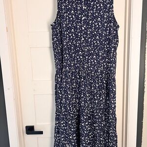 Chaps Navy Floral Maxi Dress